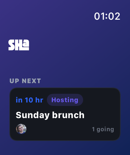 Sha on Apple Watch — your next plan at a glance